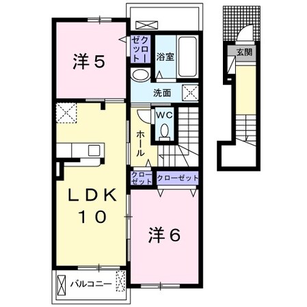 水巻駅 徒歩36分 2階の物件間取画像